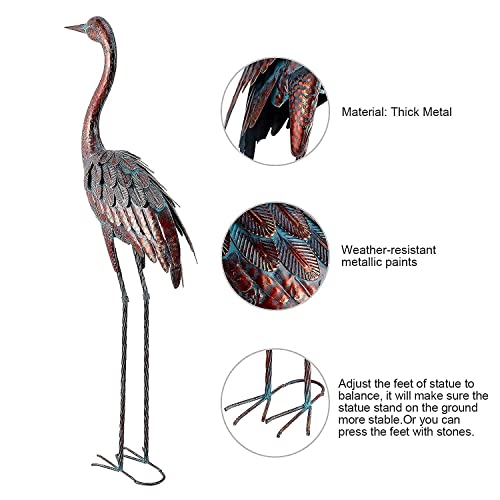 Large Outdoor Metal Crane Yard Art for Garden Decoration