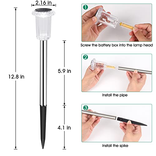10 Pack Solar Stake Lights for Garden Pathways