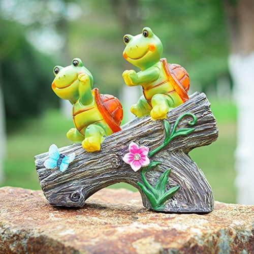 Turtle Statue Decor, Turtles and Butterfly Garden Figurine