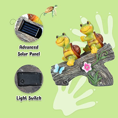 Turtle Statue Decor, Turtles and Butterfly Garden Figurine