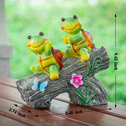 Turtle Statue Decor, Turtles and Butterfly Garden Figurine