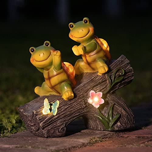 Turtle Statue Decor, Turtles and Butterfly Garden Figurine