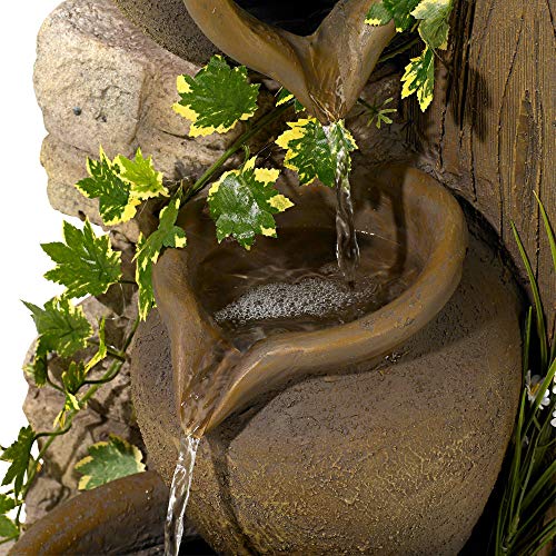 Rustic Outdoor Three Jugs Fountain - 33" High