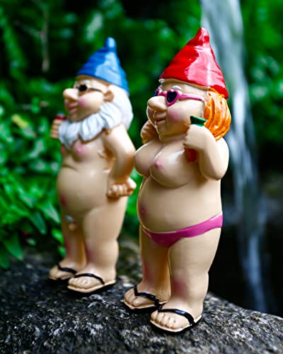 Naughty Gnome Statues for Indoor/Outdoor Garden Decor