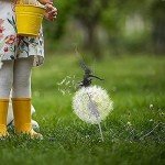 QUUERT Metal Fairies Dandelions Dance Together Statue Garden Ornament Sculpture Decor,B