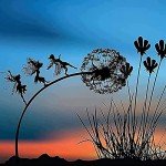 QUUERT Metal Fairies Dandelions Dance Together Statue Garden Ornament Sculpture Decor,B