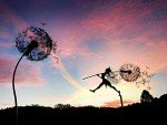 QUUERT Metal Fairies Dandelions Dance Together Statue Garden Ornament Sculpture Decor,B