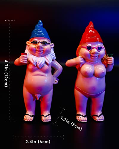 Naughty Gnome Statues for Indoor/Outdoor Garden Decor