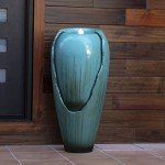 Alpine Corporation DIG100XS w/LED Light Water Jar Fountain, 32 Inch Tall, Turquoise