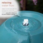 Alpine Corporation DIG100XS w/LED Light Water Jar Fountain, 32 Inch Tall, Turquoise