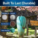 Alpine Corporation DIG100XS w/LED Light Water Jar Fountain, 32 Inch Tall, Turquoise