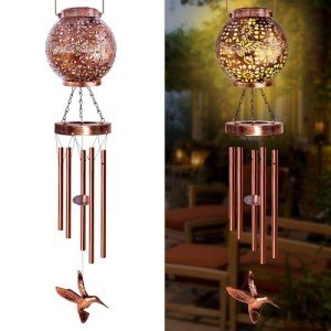 Wind Chimes for Outside 38" Hummingbird Solar Wind Chimes Gifts for Mom Hanging Solar Lantern, Garden Decor Wind Chime for Patio Yard, Christmas Windchimes Outdoors Gifts for Women Mom Grandma