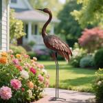 Large Outdoor Metal Crane Yard Art for Garden Decoration