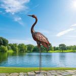 Large Outdoor Metal Crane Yard Art for Garden Decoration