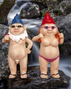 Naughty Gnome Statues for Indoor/Outdoor Garden Decor