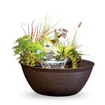 Aquascape 78325 AquaGarden Pond and Waterfall Kit Container Water Garden, Measures 23. 5-inch in Diameter and 9 7/8-inch Tall, Brown