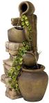 Rustic Outdoor Three Jugs Fountain - 33" High
