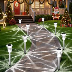 10 Pack Solar Stake Lights for Garden Pathways
