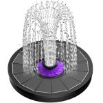 Solar Bird Bath Fountain with Flower and Nozzles