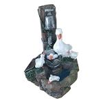 Solar Duck Family Garden Fountain Statues