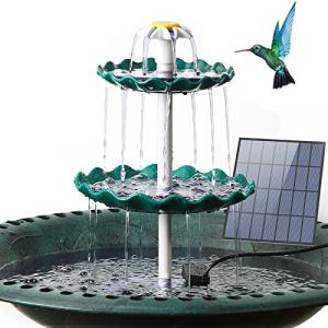 AISITIN 3-Tier Solar Bird Bath Fountain