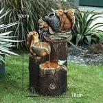 Solar Squirrel Water Fountain with LED Lights
