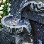 Solar-Powered Rock Water Fountain with LED Light