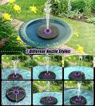 Solar Bird Bath Fountain with Flower and Nozzles