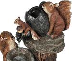 Solar Squirrel Water Fountain with LED Lights