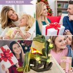 Solar Miniature Frog Statues with Succulents and Lights