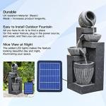 Solar-Powered Rock Water Fountain with LED Light