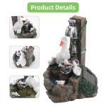Solar Duck Family Garden Fountain Statues