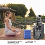 Solar-Powered Rock Water Fountain with LED Light