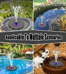 Solar Bird Bath Fountain with Flower and Nozzles