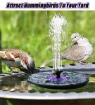 Solar Bird Bath Fountain with Flower and Nozzles