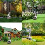 Solar Duck Family Garden Fountain Statues