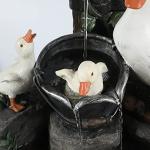 Solar Duck Statue Fountain with Cascading Water Feature