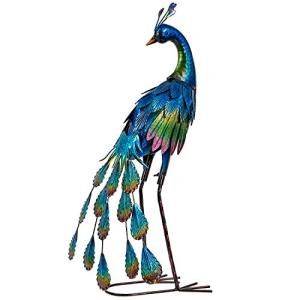 Large Metal Peacock Statue for Garden Decor