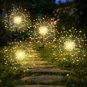 GIGALUMI Solar Firework Lights for Outdoor Decor