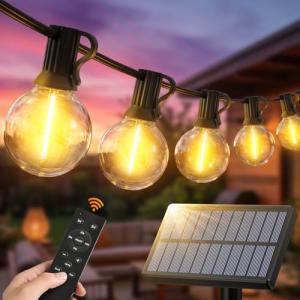 Solar Powered Outdoor String Lights with G40 Bulbs