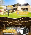 Solar Powered Outdoor String Lights with G40 Bulbs