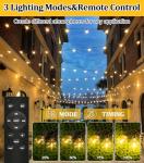 Solar Powered Outdoor String Lights with G40 Bulbs