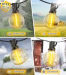 Solar Powered Outdoor String Lights with G40 Bulbs
