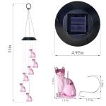 Color Changing Cat Solar Wind Chimes for Garden