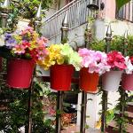 Metal Iron Flower Pot Vase for Balcony Decor