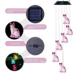 Color Changing Cat Solar Wind Chimes for Garden