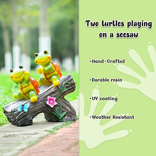 Turtle Statue Decor, Turtles and Butterfly Garden Figurine