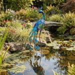 Large Metal Peacock Statue for Garden Decor