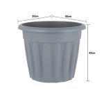 Wham Vista Round Plastic Garden Planters - Grey