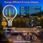 50FT LED Outdoor String Lights for Garden Decor